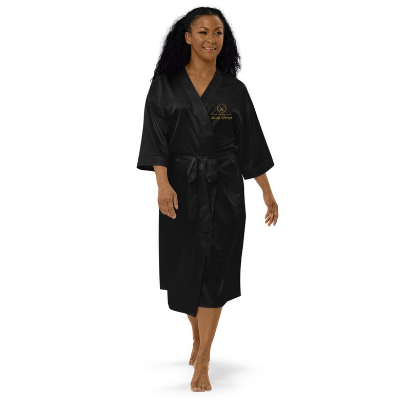 OSG Luxury Kimono Satin Short Sleeve Robe Gown