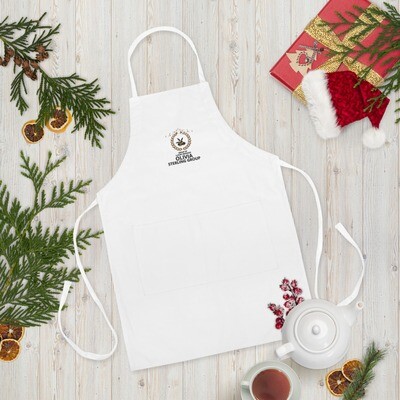 Olivier's Embroidered White Cooking Apron
