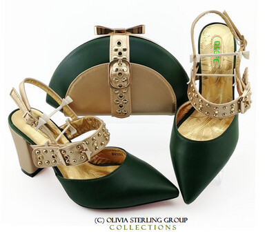 Luxury Ladies Chess-Point Shoes & Bag Set