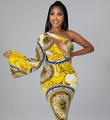 Luxury African Solar Dance Dress | Midi