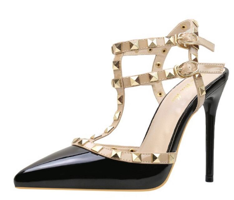 Luxury Diamanté Shaped Stud High Heel Shoes