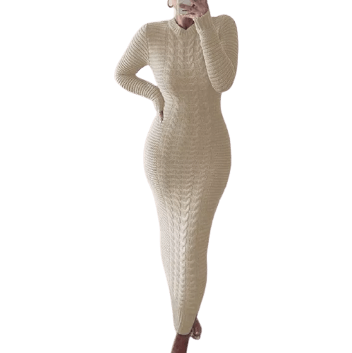 Knitted Classy Casual Jumper Dress | Long