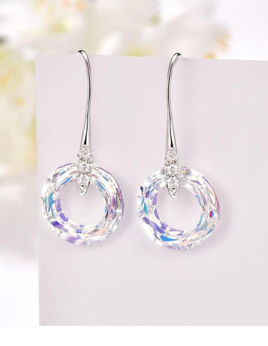 Ring Crystal 18 Carat White Plated Earring