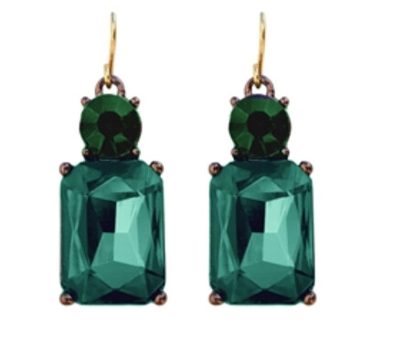 Antique Crystal in Antique Gold Earrings