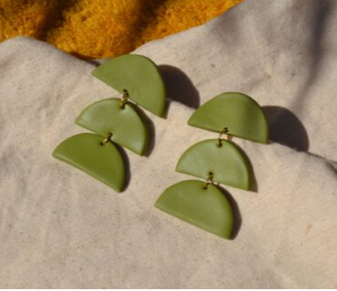Green Forest Leaf Earrings