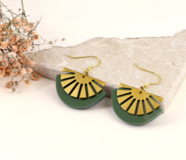 Exotic Leaf Art Deco Earrings