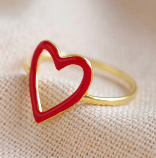 Stella Heart Red Rose Ring