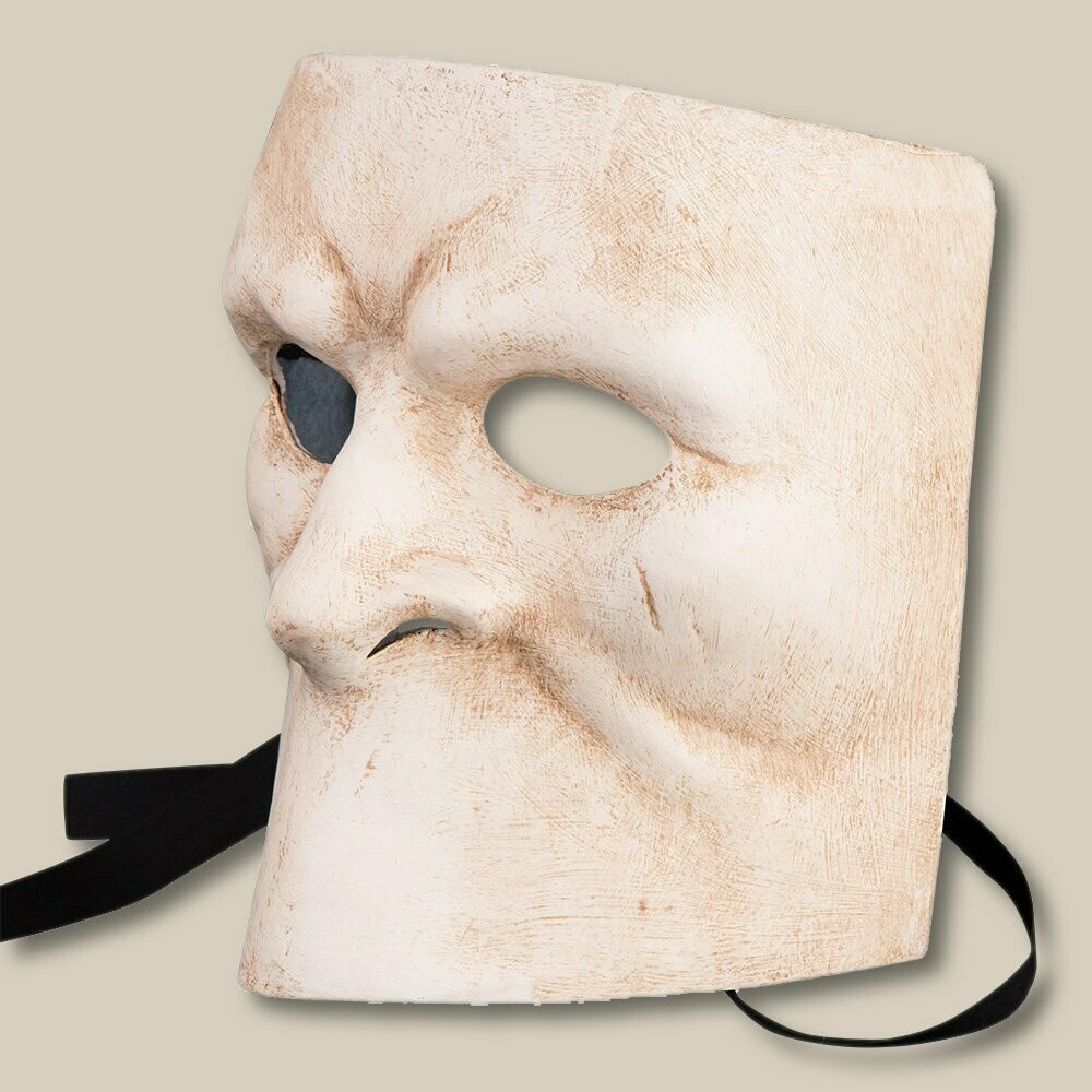 Bauta classica bianca di cartapesta - mask - per il Carnevale