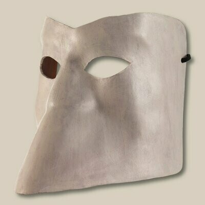Bauta bianca plus di cuoio - Leder-Maske - per il Carnevale