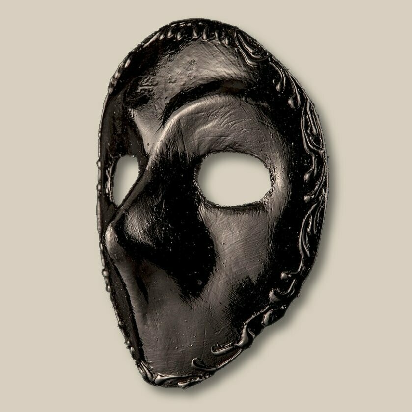 Moretta nera di cartapesta - Leder-Maske - per il Carnevale