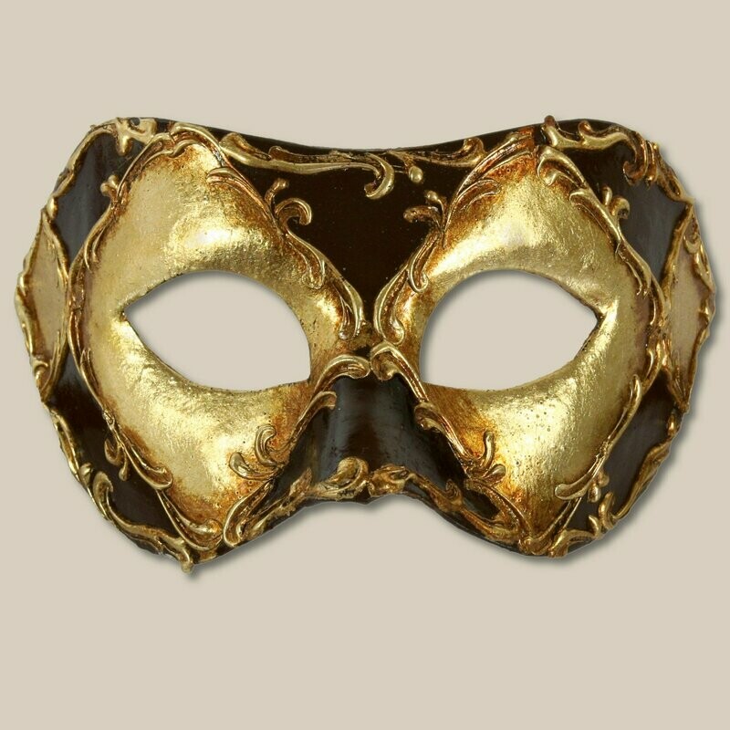 Arlecchina marrone & stucco d'oro per il Carnevale - Mask Arlecchina marrone & stucco d'oro per il Carnevale - Mask