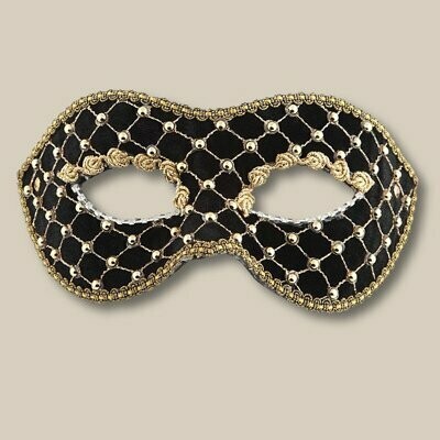 Colombina di velluto nero con perle - per il Carnevale - Mask Colombina di velluto nero con perle - per il Carnevale - Mask