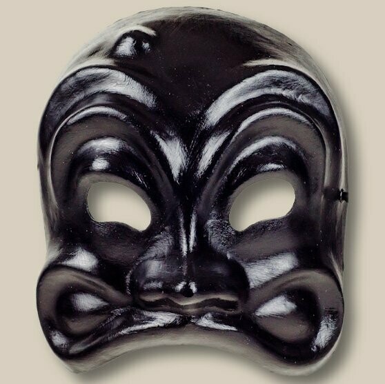 Arlecchino nero di cartapesta per la Commedia dell' Arte - Mask Arlecchino nero di cartapesta per la Commedia dell' Arte - Mask