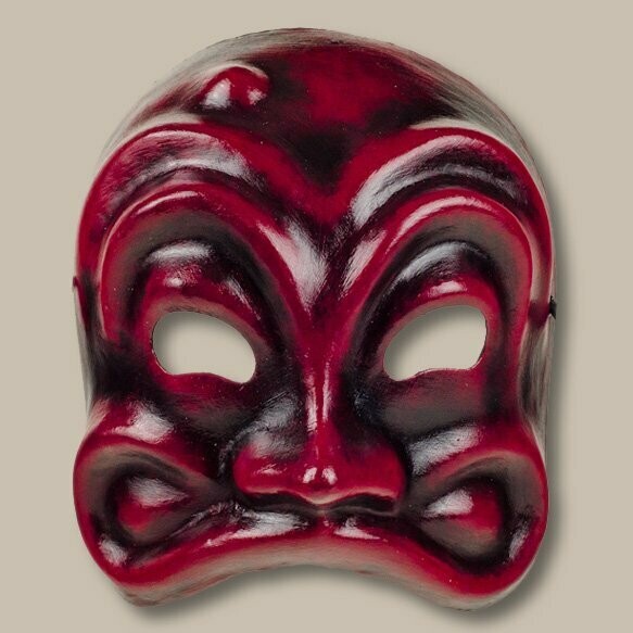 Arlecchino rosso di cartapesta per la Commedia dell' Arte
