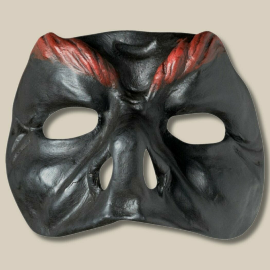 Brighella nero di cartapesta per la Commedia dell' Arte - Pappmaché-Maske