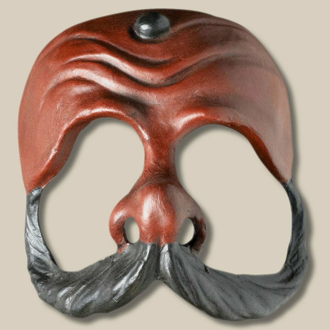 Scaramuccia marrone di cartapesta per la Commedia dell' Arte - Maske