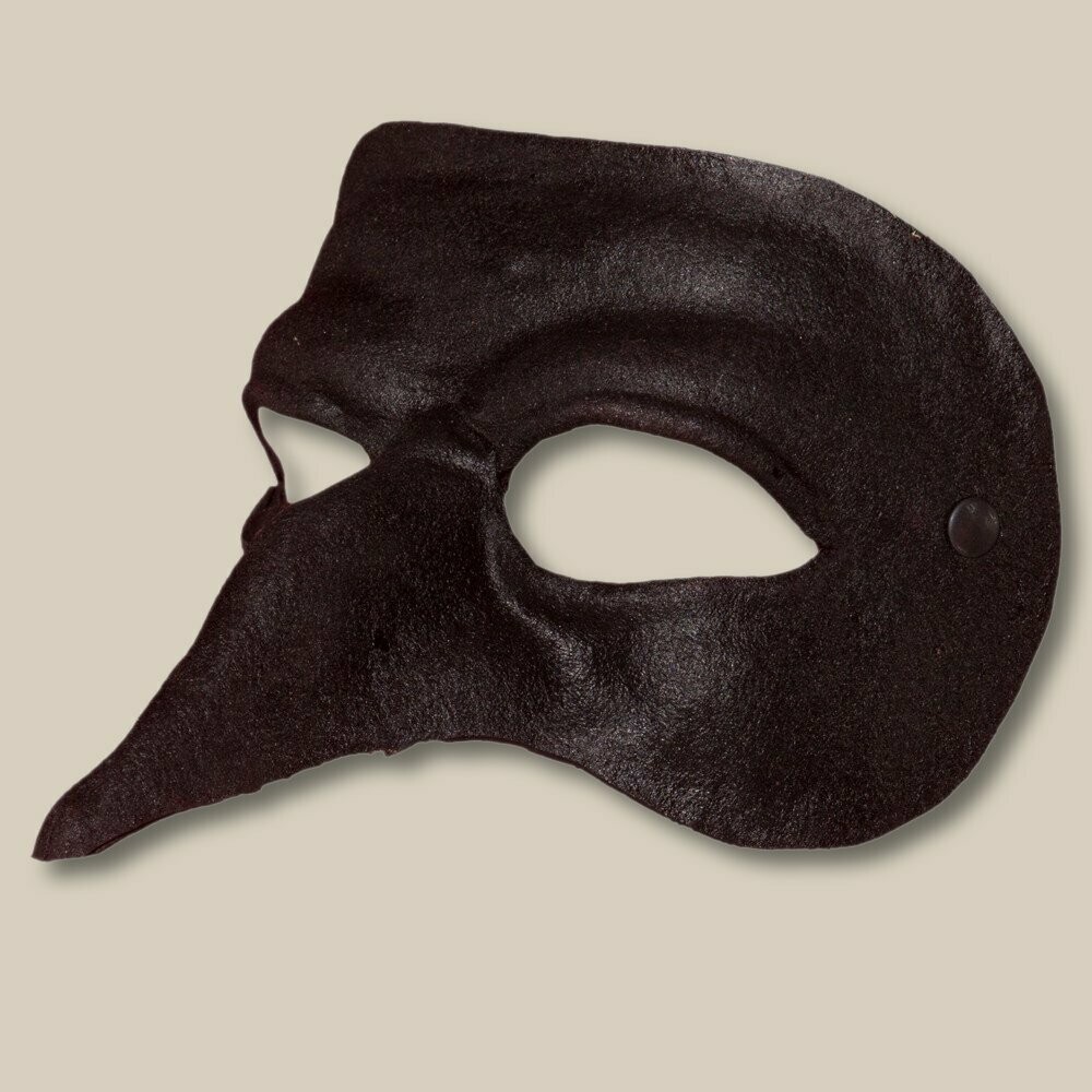 Zanni nero di cuoio per la Commedia dell'Arte - Ledermaske