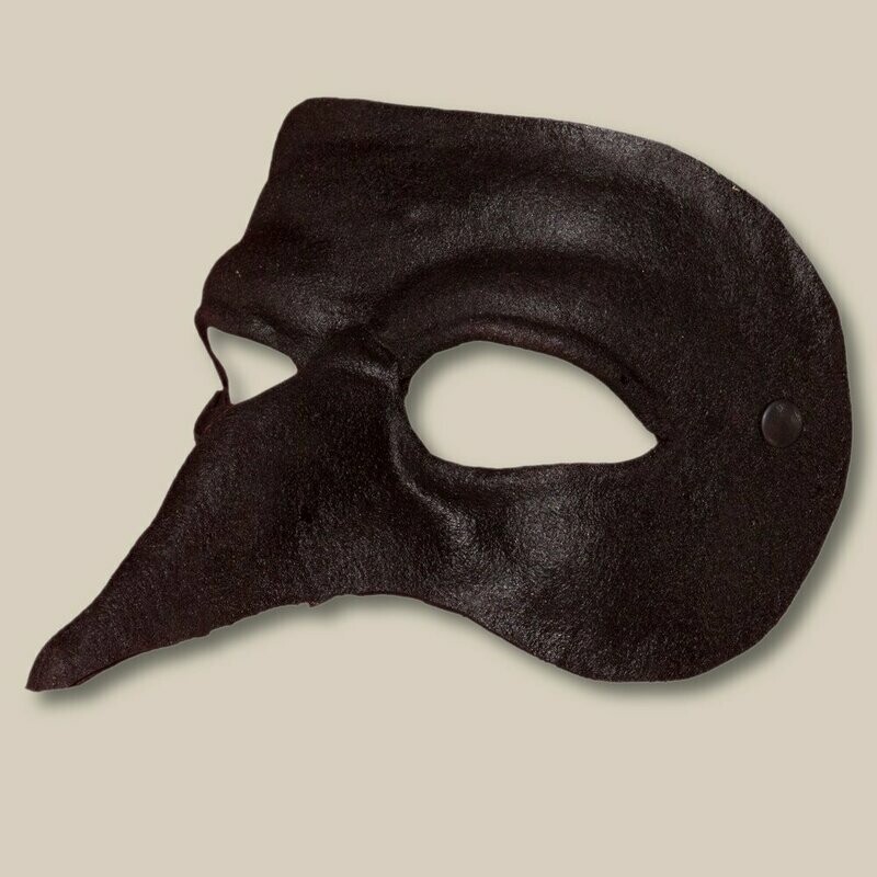 Zanni nero di cuoio per la Commedia dell' Arte - Leather mask