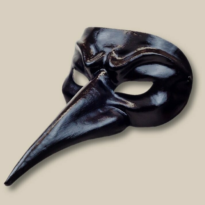 Naso lungo nero di cartapesta per la Commedia dell' Arte - Maske