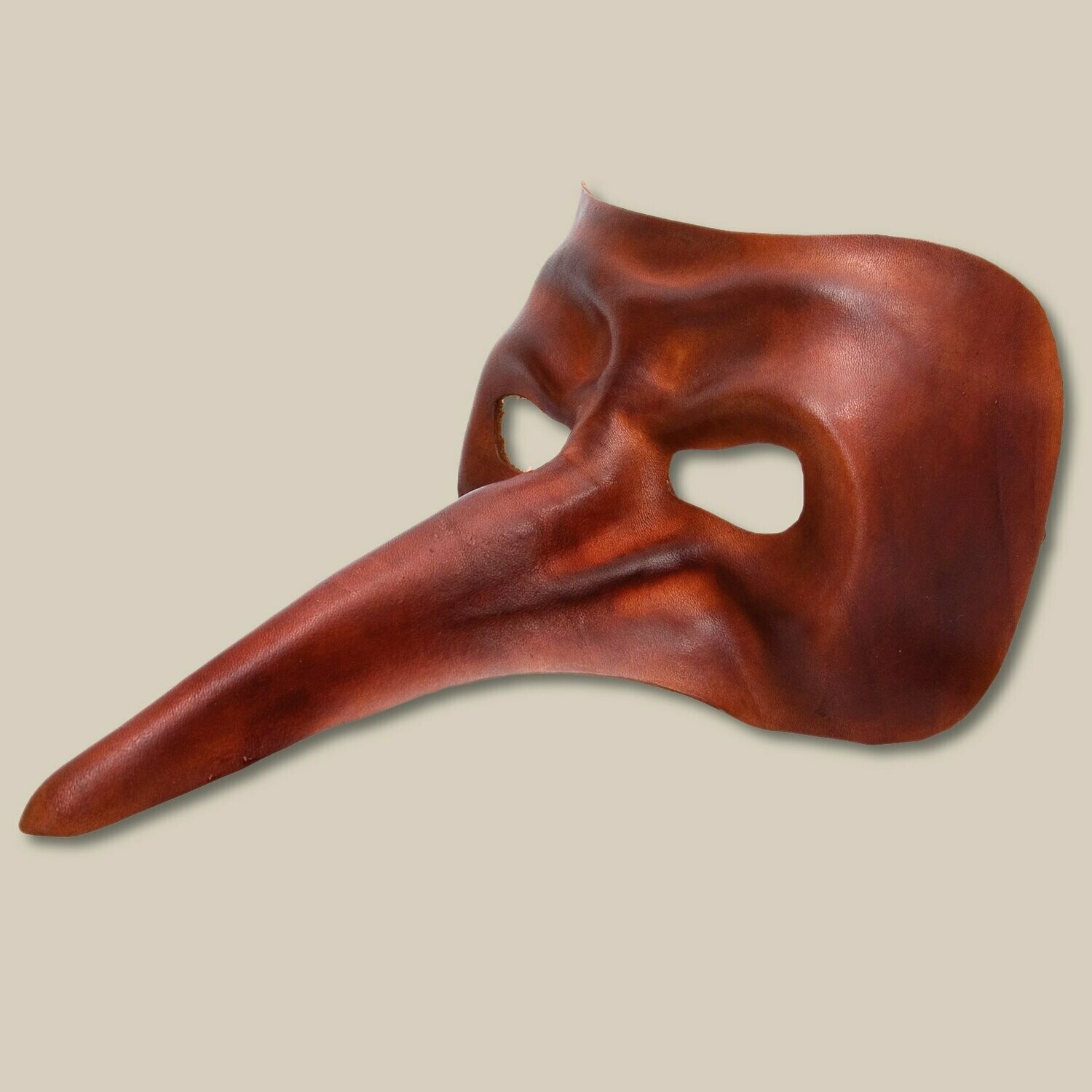 Fritellino marrone per Commedia dell'Arte - Ledermaske