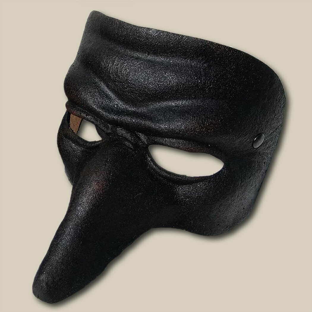 Zanni nero di cuoio per la Commedia dell' Arte - Leather mask