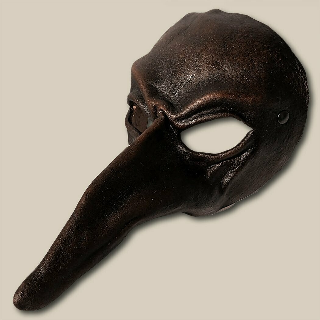 Zanni marrone di cuoio per la Commedia dell' Arte - Leather mask