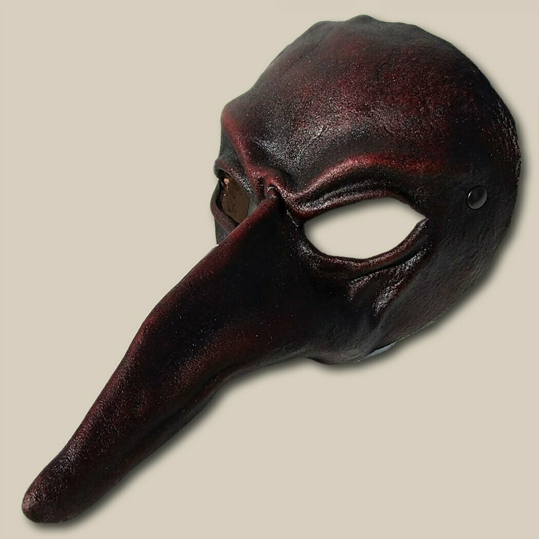 Zanni rosso di cuoio per la Commedia dell'Arte - Ledermaske