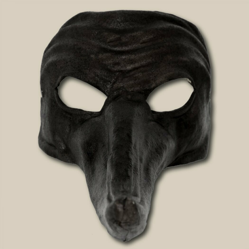 Zanni nero di cuoio per la Commedia dell'Arte - Ledermaske