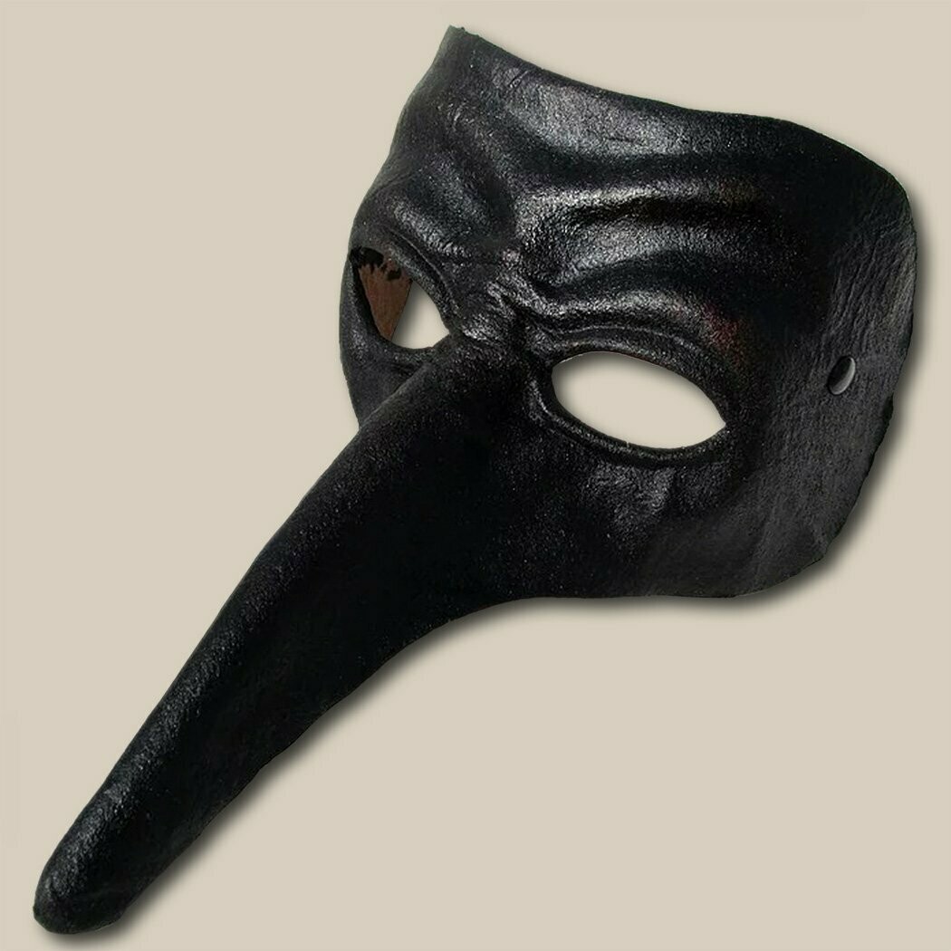 Zanni nero di cuoio per la Commedia dell'Arte - Ledermaske