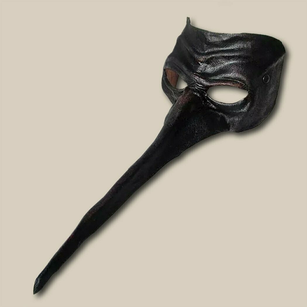 Zanni grande nero di cuoio per la Commedia dell'Arte - Ledermaske