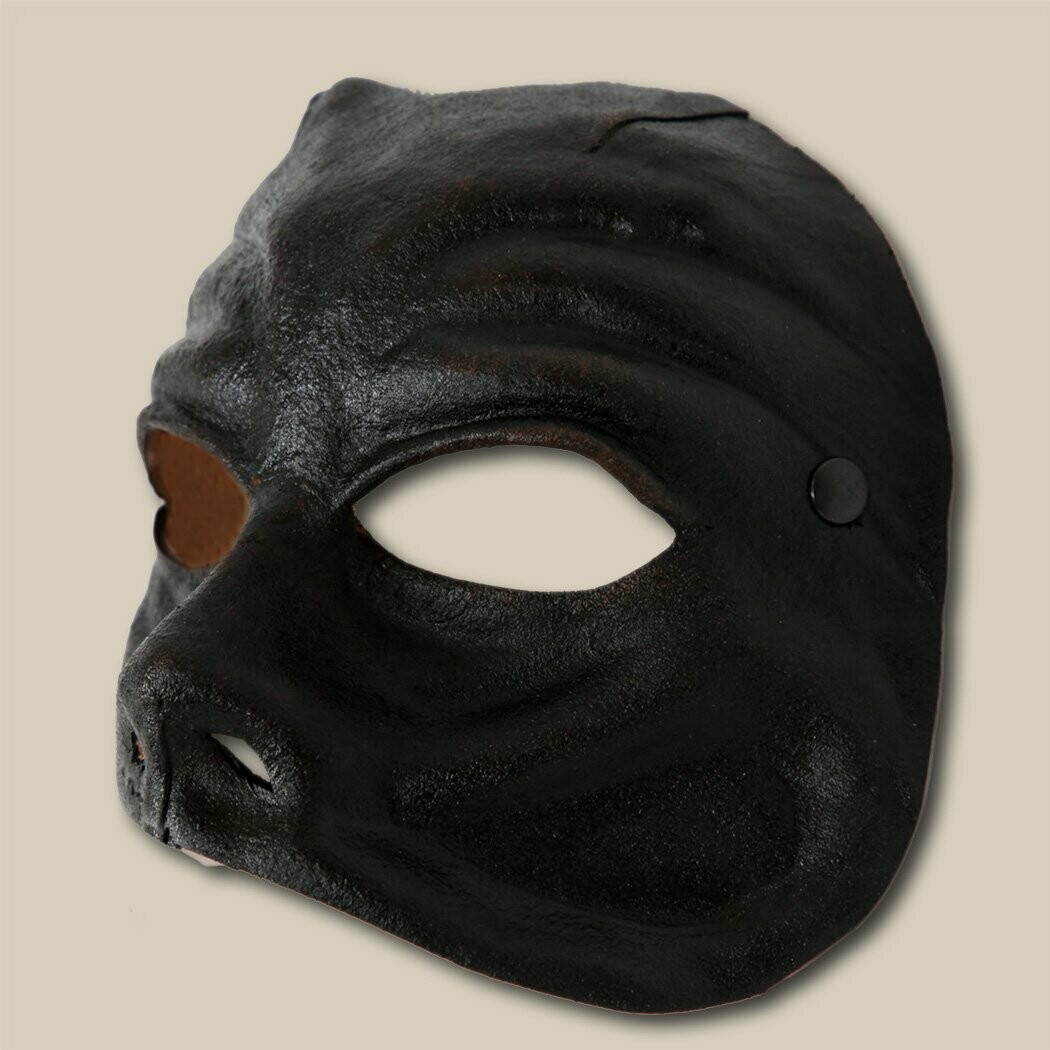 Arlecchino nero di cuoio per la Commedia dell'Arte - Ledermaske
