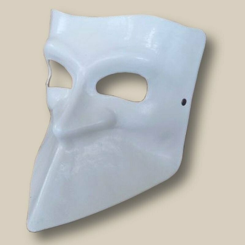 Bauta bianca di cuoio - Leder-Larve - per il Carnevale