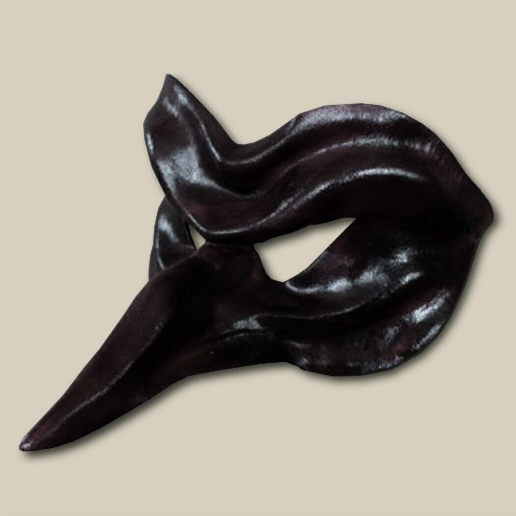 Capitano spaventa di Callot nera di cuoio per la Commedia dell' Arte - Ledermaske