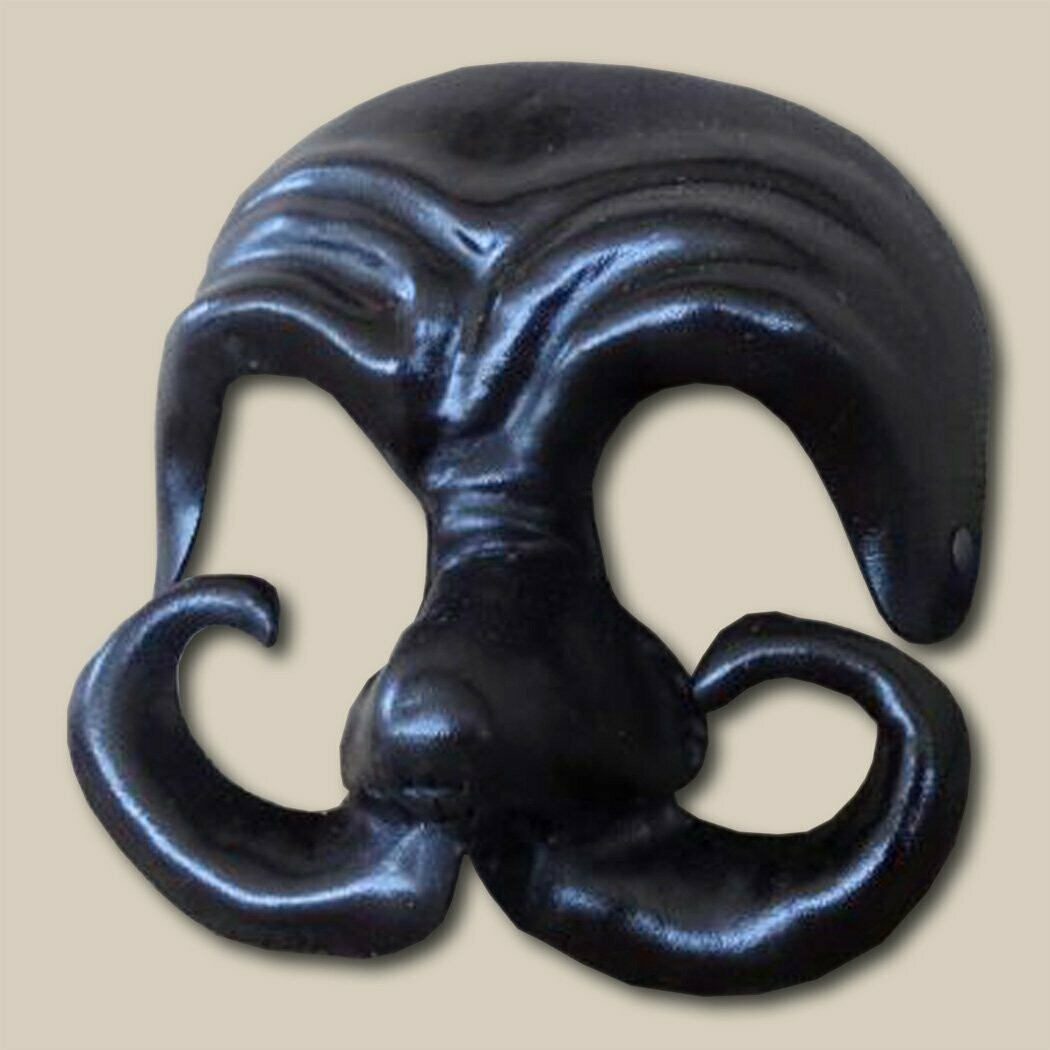 Polichinella balanzone nera di cuoio per la Commedia dell' Arte - Ledermaske