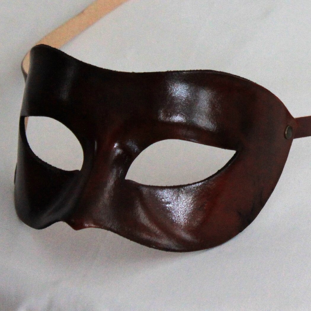 Columbina marrone di cuoio per il Commedia dell'Arte - Leder-Larve