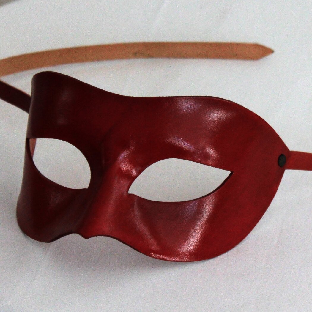 Columbina rosso di cuoio per il Commedia dell'Arte - Leder-Larve