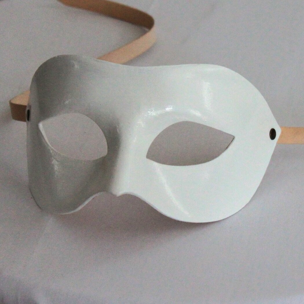 Columbina bianca di cuoio per il Commedia dell'Arte - Leder-Larve