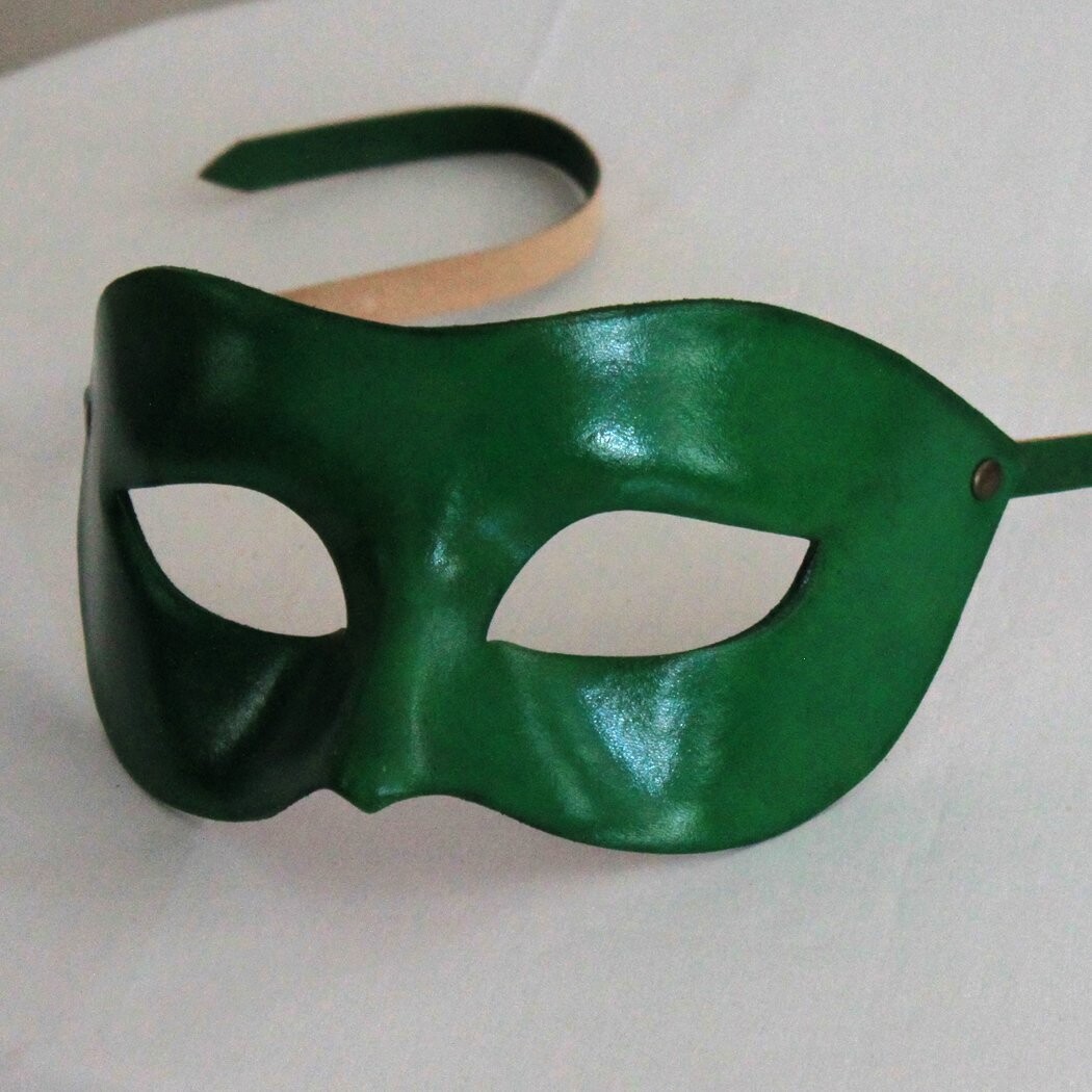 Colombina verde di cuoio per il Commedia dell'Arte - Leder-Larve