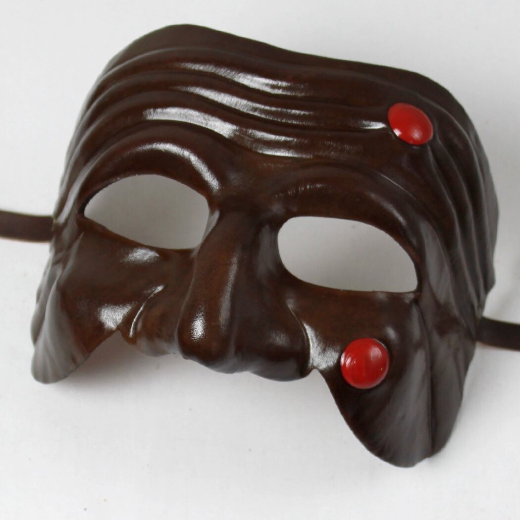 Pulcinella napoli marrone di cuoio per la Commedia dell' Arte - Ledermaske