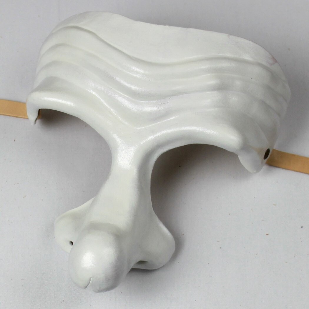 Giangurgolo bianco di cuoio per la Commedia dell' Arte - Ledermaske