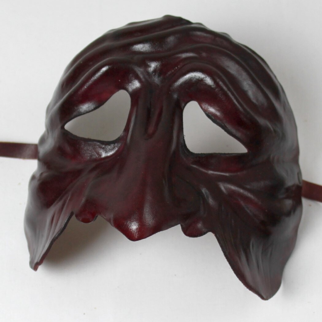 Pantalone bordeaux di cuoio per la Commedia dell' Arte - Ledermaske