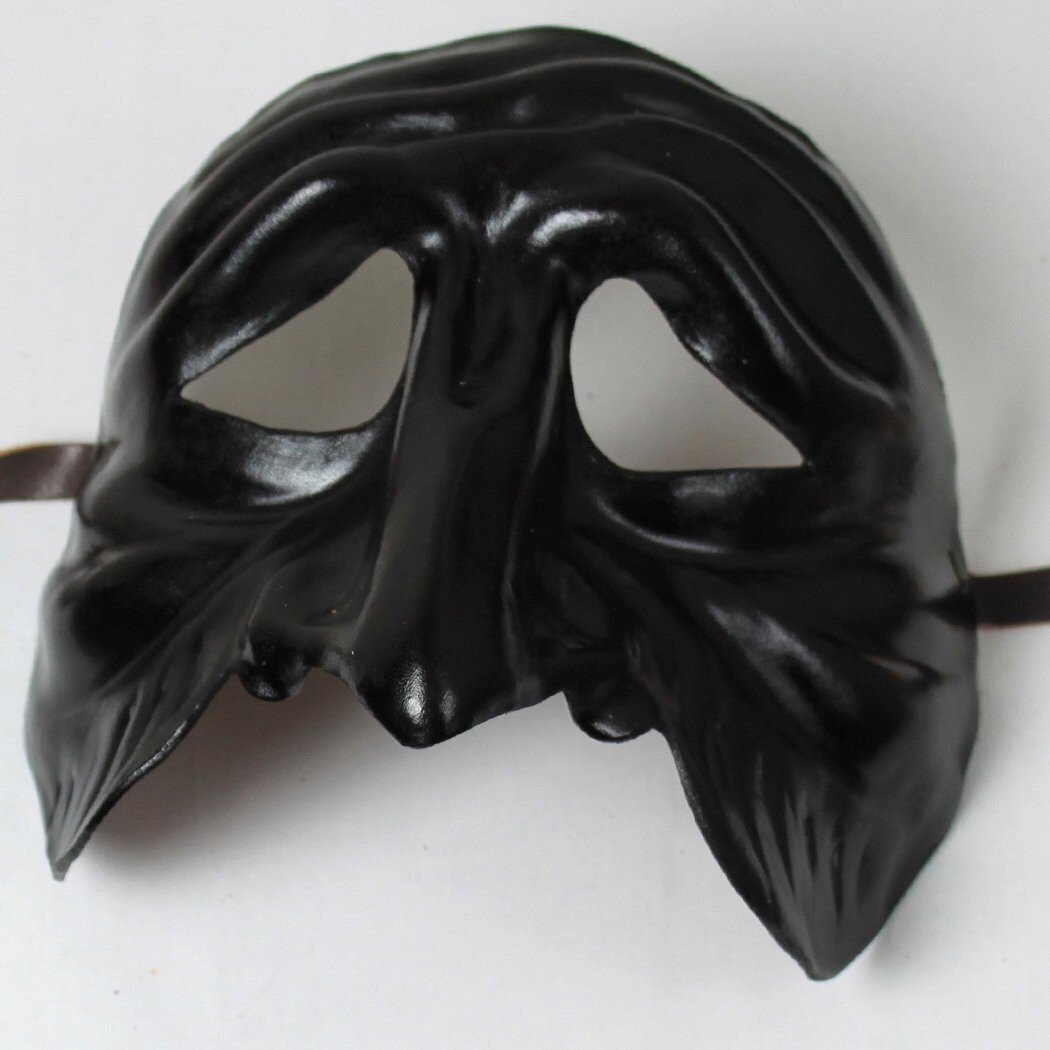 Pantalone nero di cuoio per la Commedia dell' Arte - Ledermaske
