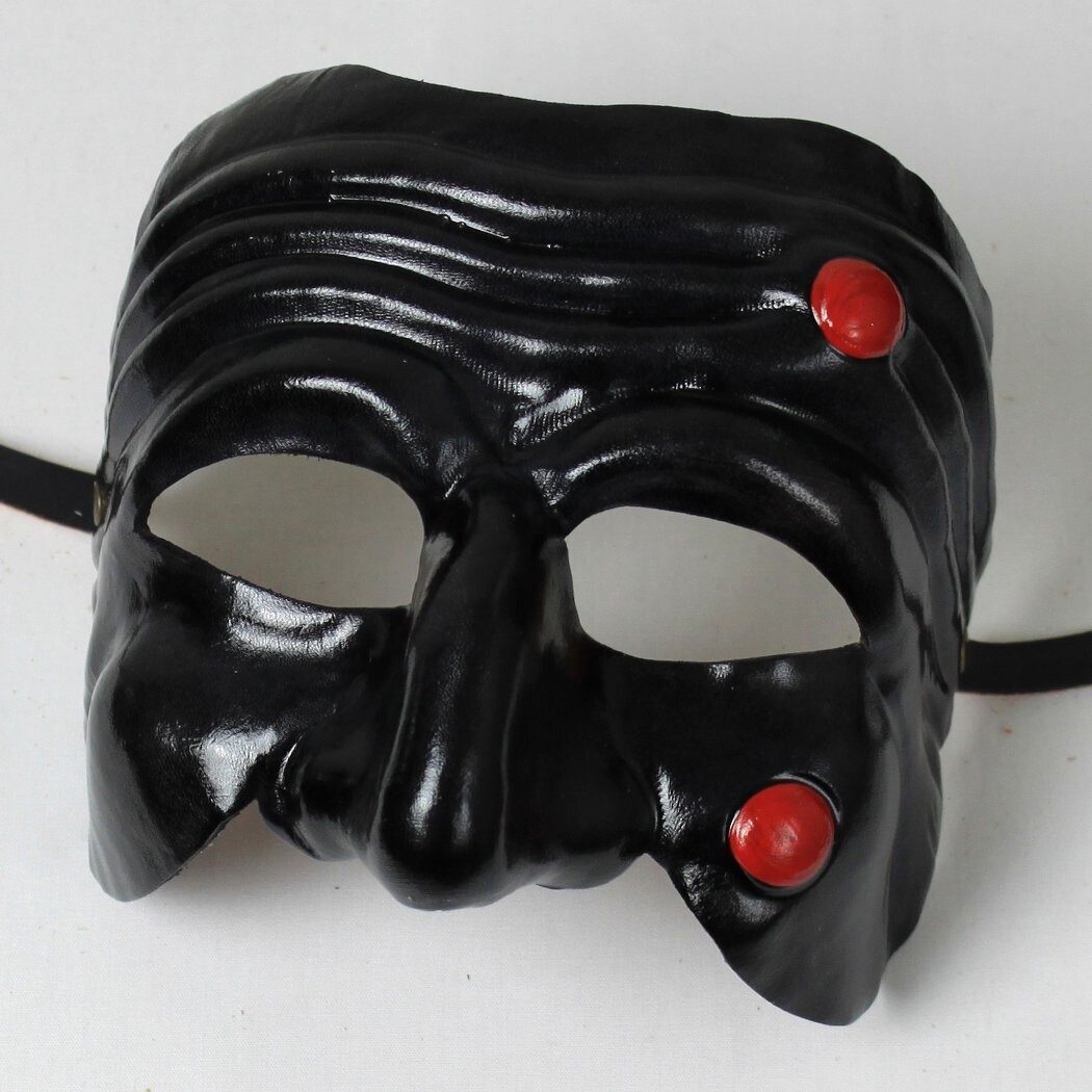 Pulcinella napoli nera di cuoio per la Commedia dell' Arte - Ledermaske