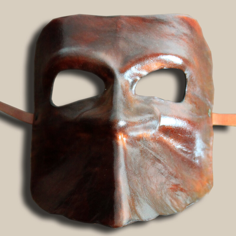 Bauta marrone di cuoio - Leather-mask - per il Carnevale Bauta marrone di cuoio - Leather-mask - per il Carnevale