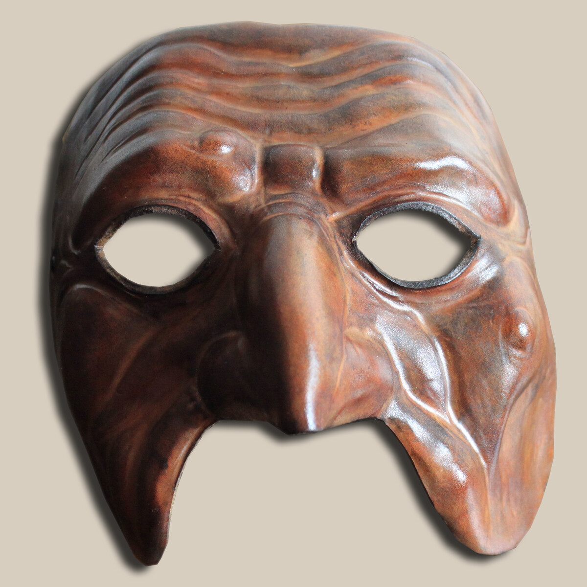 Brighella di cuoio per la Commedia dell'Arte - Ledermaske