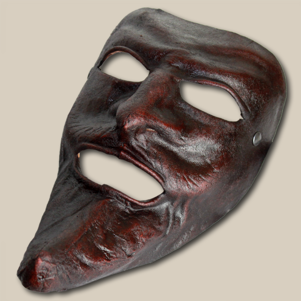 Pantalone marrone di cuoio per la Commedia dell'Arte - Ledermaske