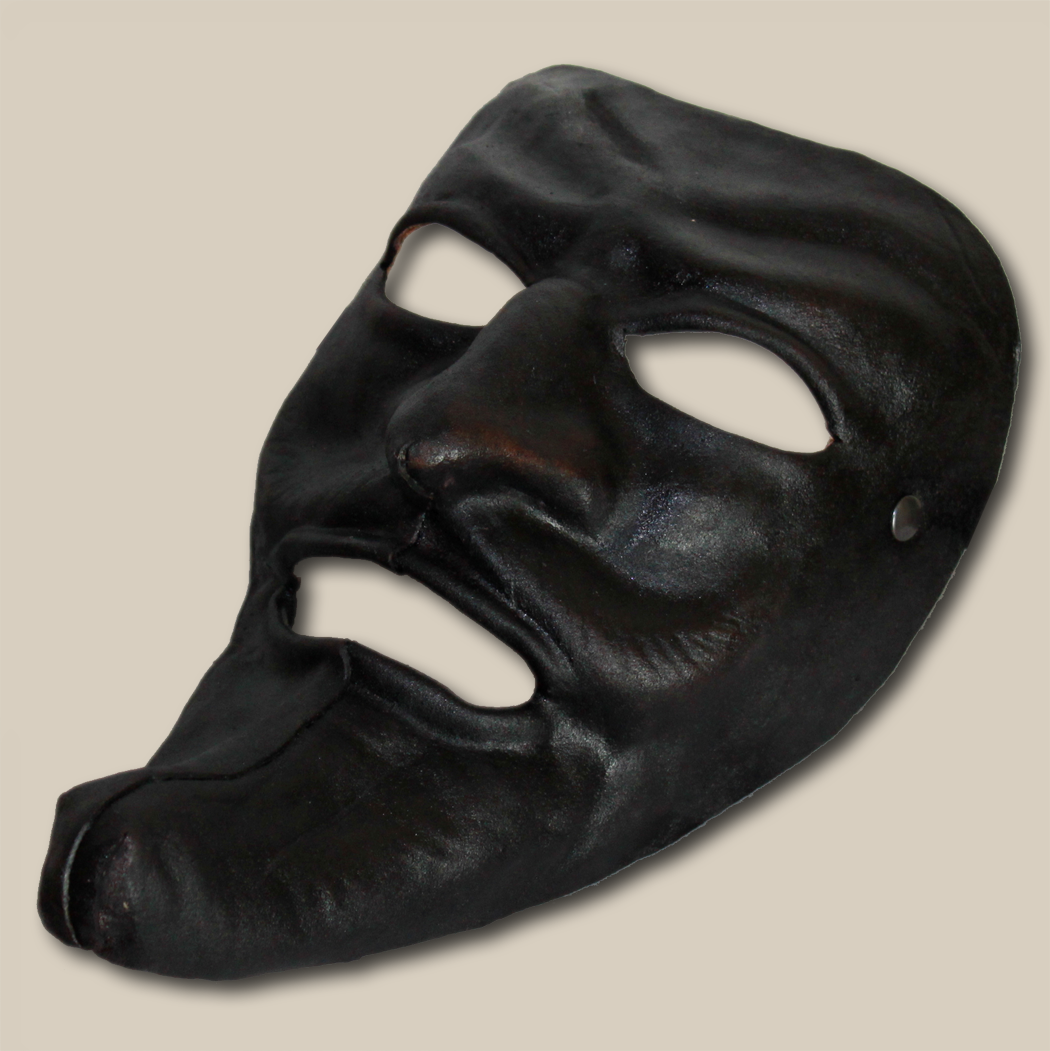 Pantalone nero di cuoio per la Commedia dell'Arte - Ledermaske