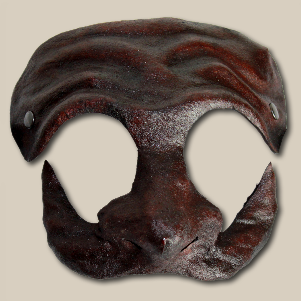 Beltrame marrone di cuoio per la Commedia dell' Arte - Leather mask