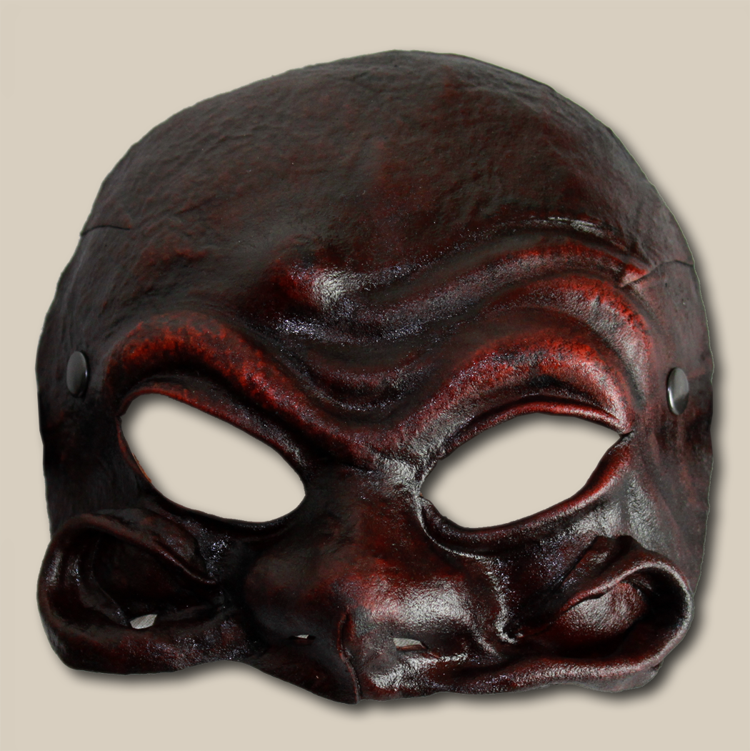 Brighella braune di cuoio per la Commedia dell' Arte - Leather mask