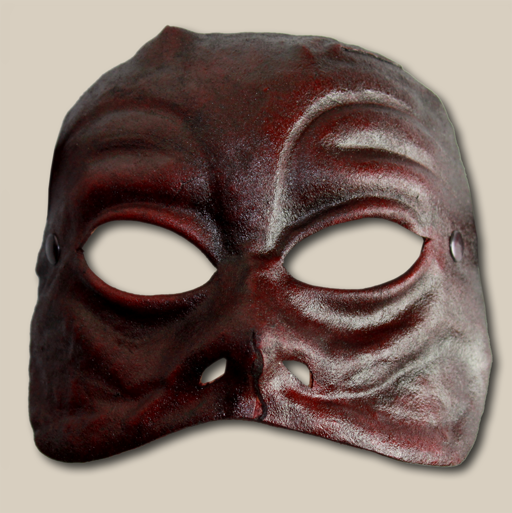 Arlecchino rosso di cuoio per la Commedia dell'Arte - Ledermaske